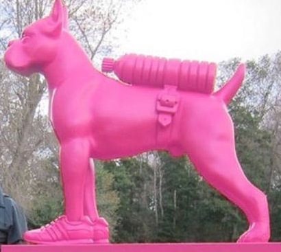giant pink dog sculpture stolen from west hollywood